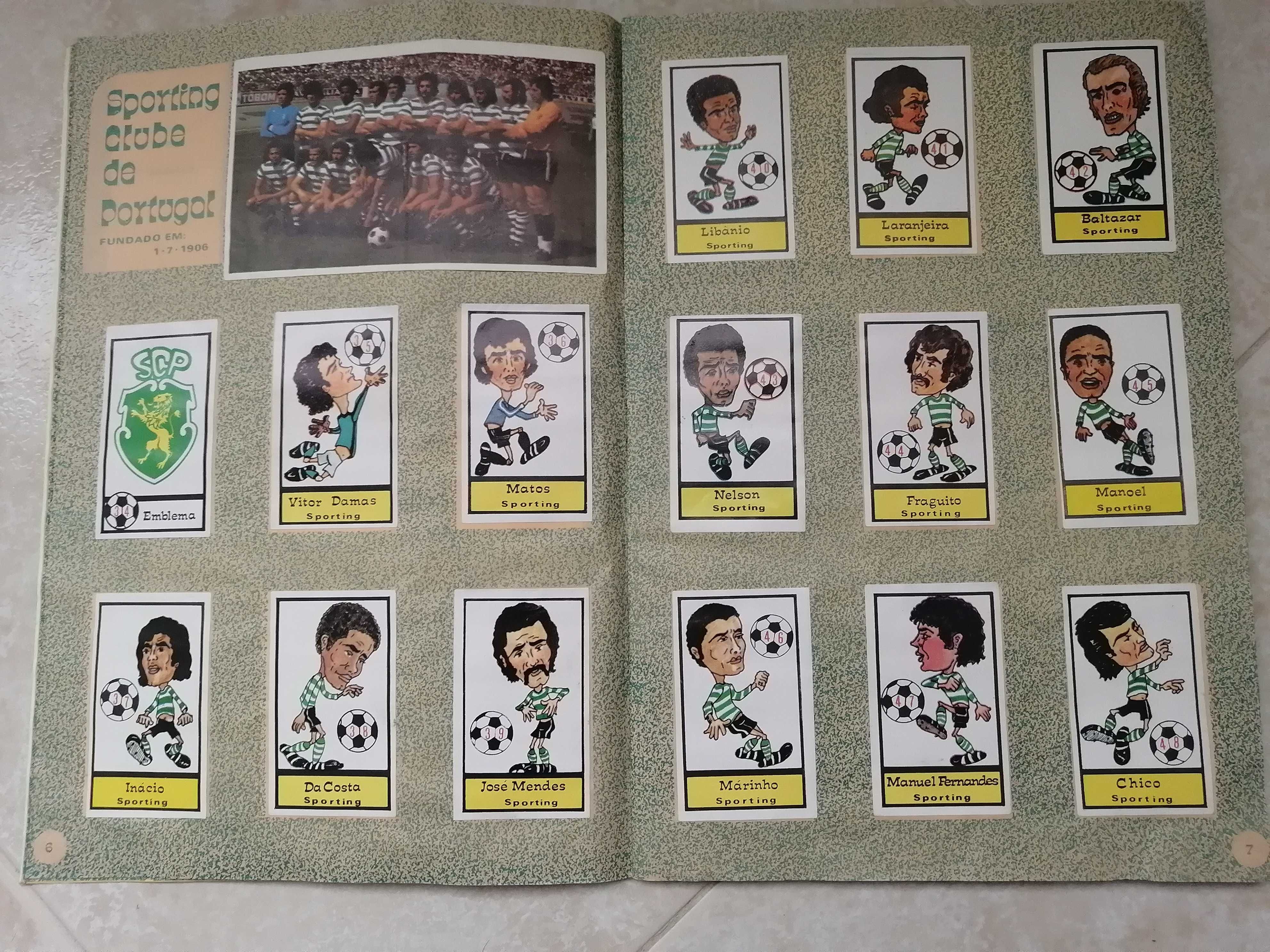 Caderneta de caricaturas de futebol 76-77 (Completa)