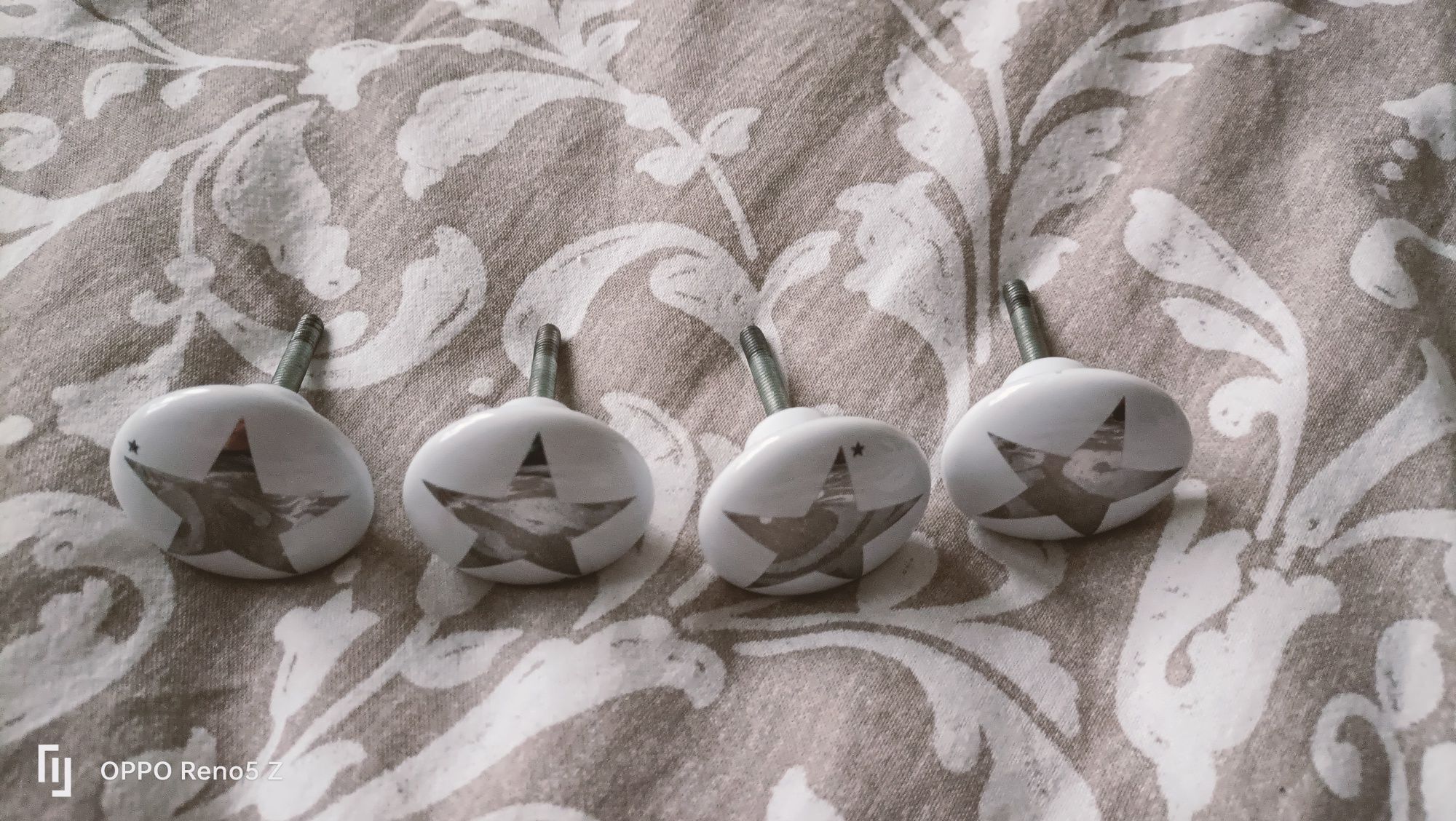 Ceramiczne uchwyty Zara Home 4 sztuki gwiazdy