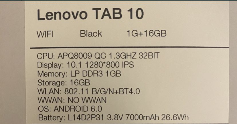 Lenovo Tablet 10