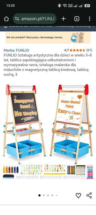 Nowa tablica kredowo magnetyczna z akcesoriami