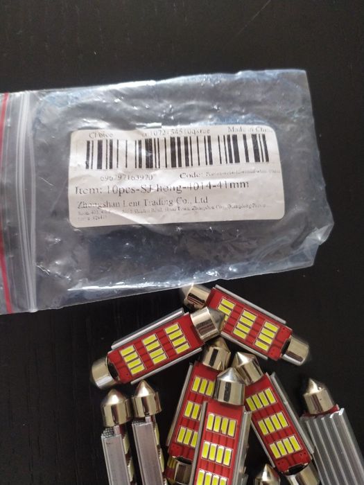 Leds tubulares C5W 31/36/39/41mm alto brilho