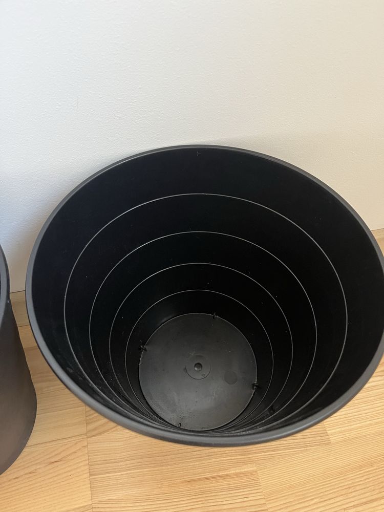 IKEA 2 szt czarny kosz na odpady śmieci 10 L