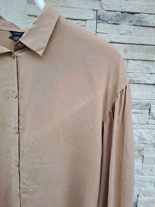 Koszula Lindex oversize kawa z mlekiem lyocell tencel XL XXL 46 48