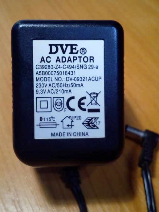 AC Adaptor DVE 230V - 9.3V 210mA