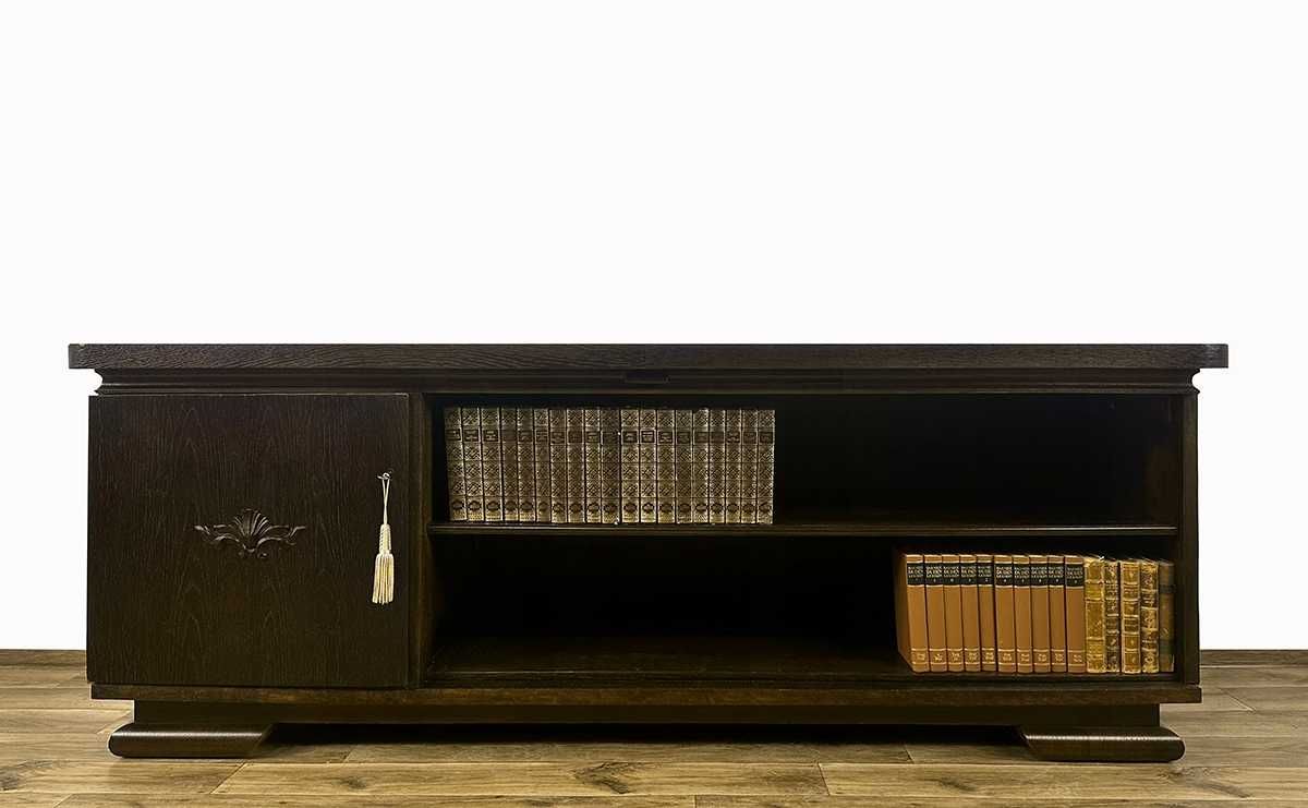 KOMODA PODEST antyk SZAFKA RTV TV płaskorzeźba długa niska 2 szuflady
