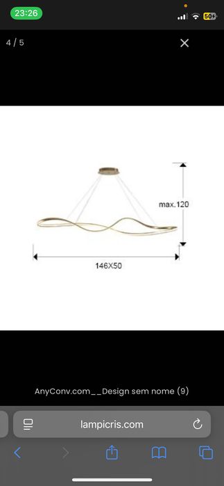 Candeeiro de Luxo em Dourado