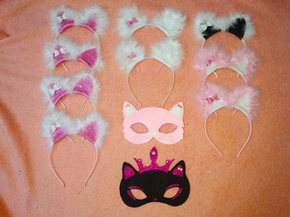 Вушка киці, маска киці, костюм киці, маска кошки, маска кошечки