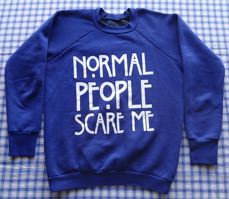 Винтаж punk grunge hardcore gothic свитшот Normal People Scare Me 90гг