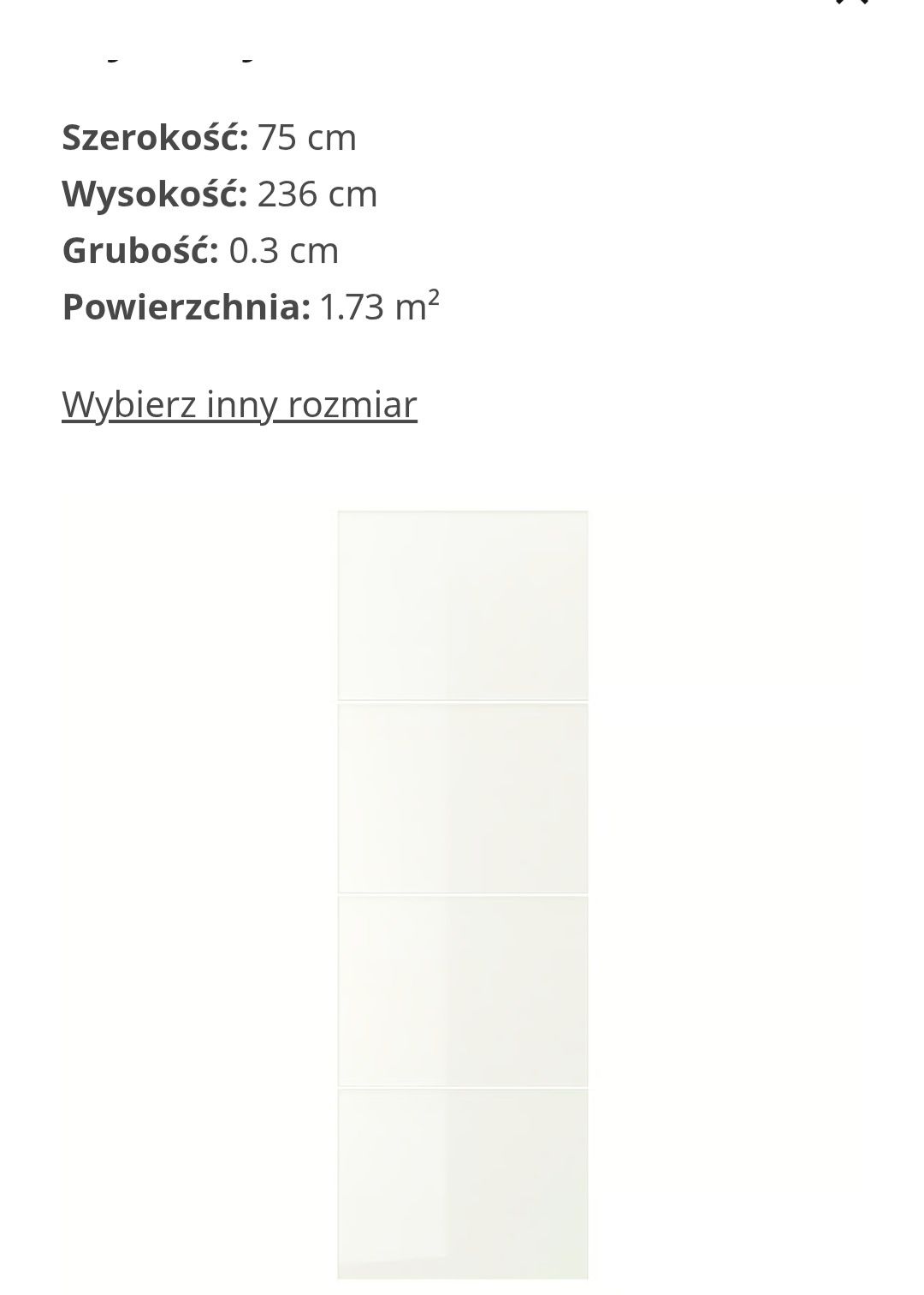 Płyty biale szafą ikea pax 75x236