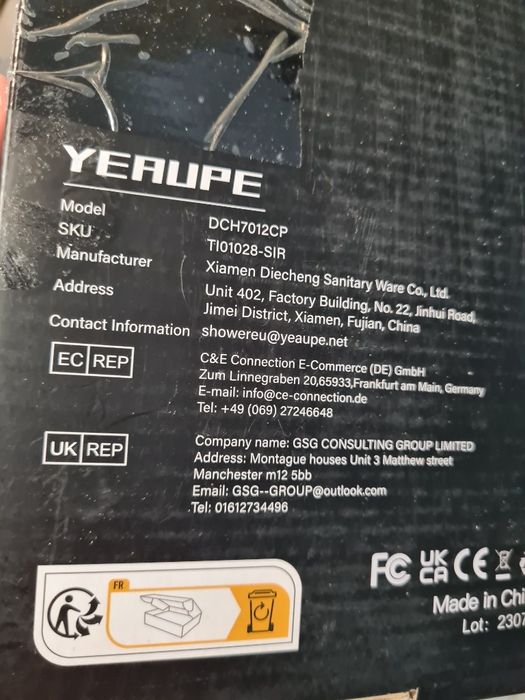 Yeaupe Głowica Prysznicowa, Srebrny DCH7012cp