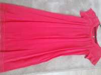 Vestido fluido, cor vermelho coral, tS