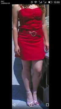 Коротка червона сукня 46-48р