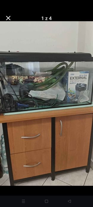 Akwarium 112l z szafką i filtrami