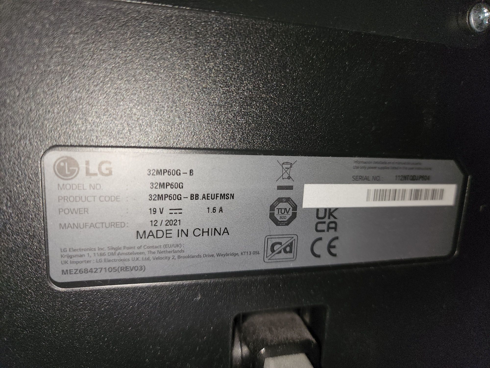 Monitor 32 całe LG 32MP60G-B