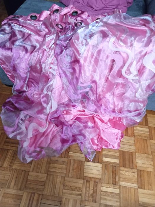 Cortinas cor rosa