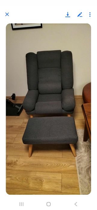 Fotel rozkładany  z podnóżkiem