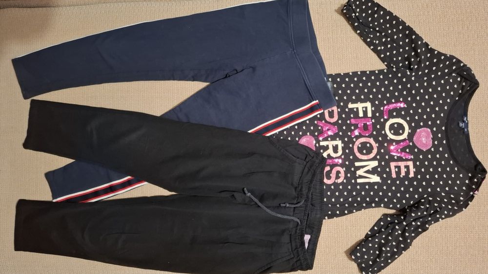 Штани чорні на флісі на 134см