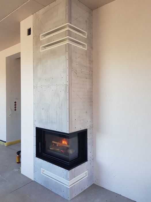 Kominki Kamko - wkład narożny Kratki Simple stalowy 6kW + zabudowa.