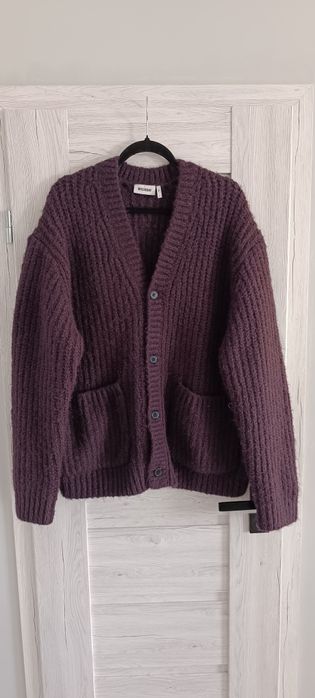 Gruby Sweter Premium Kardigan Model "Luca" Fiolet WEEKDAY rozmiar L