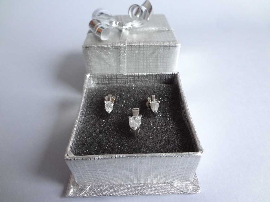 Kolczyki Zawieszka Komplet delikatny Srebro 925 UNIKAT!