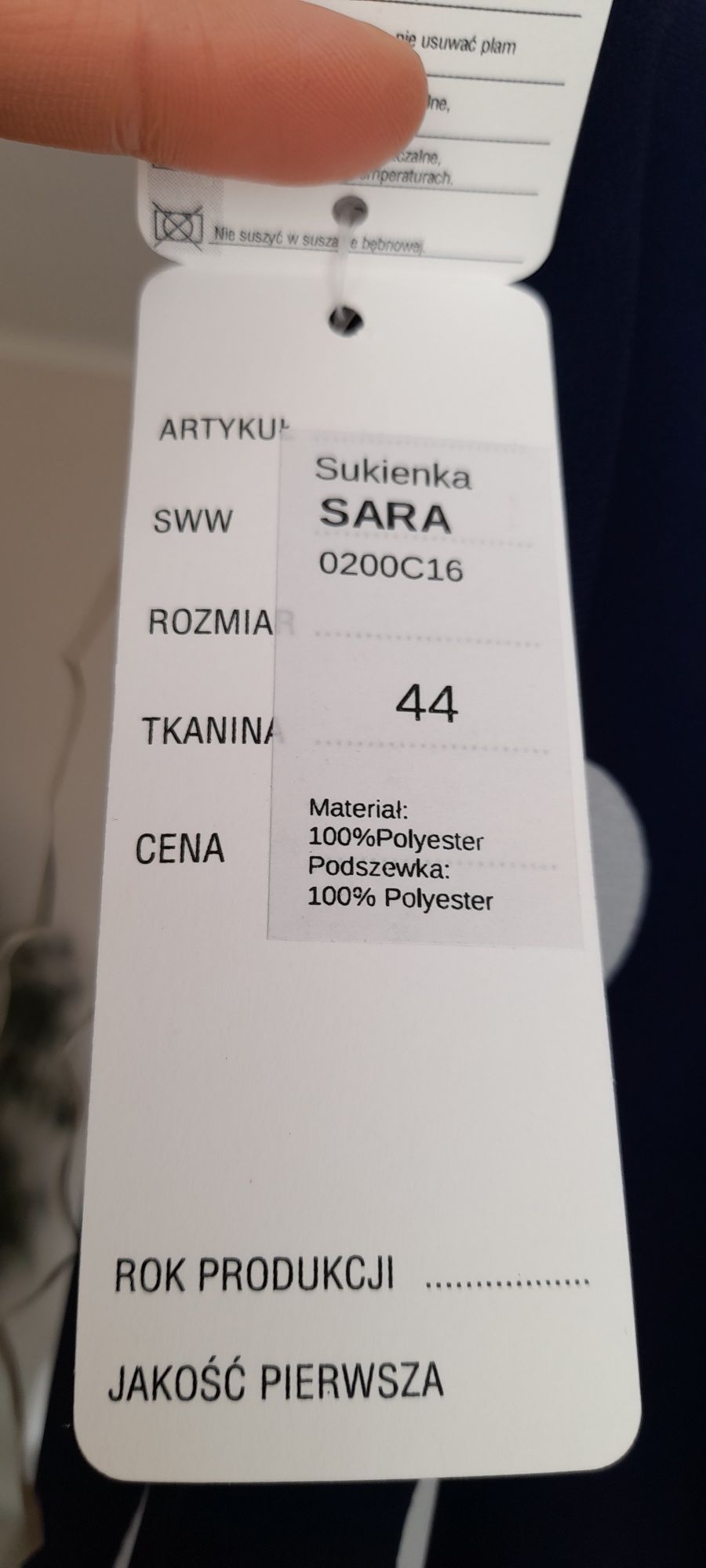 Nowa piękna granatowa sukienka w modne białe kropy. Komunia, wesele.