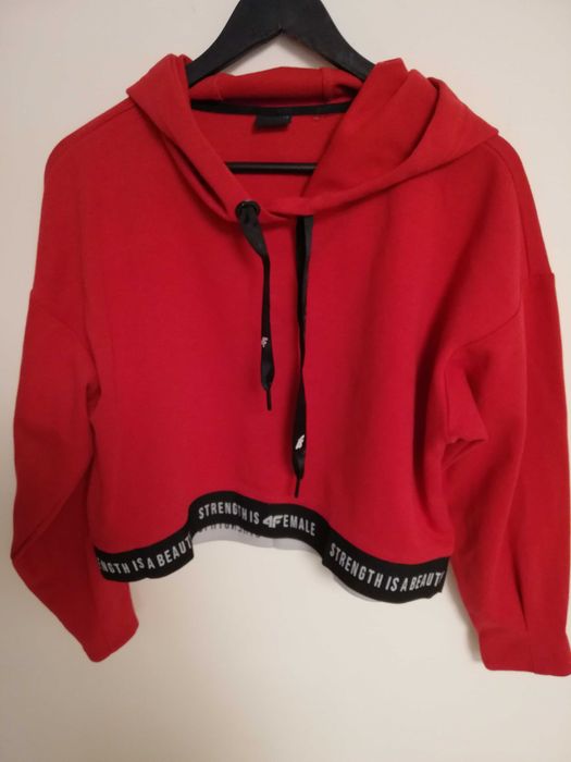 bluza 4F M 38 czerwona z kapturem