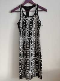 Sinsay sukienka czarna biała dopasowana ołówkowa mini na lato 36 8 S