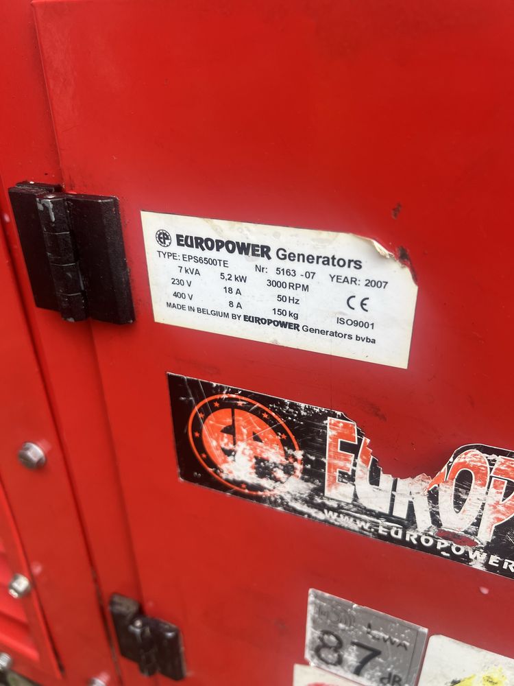 Europower generators EPS6500 TE  Honda agregat