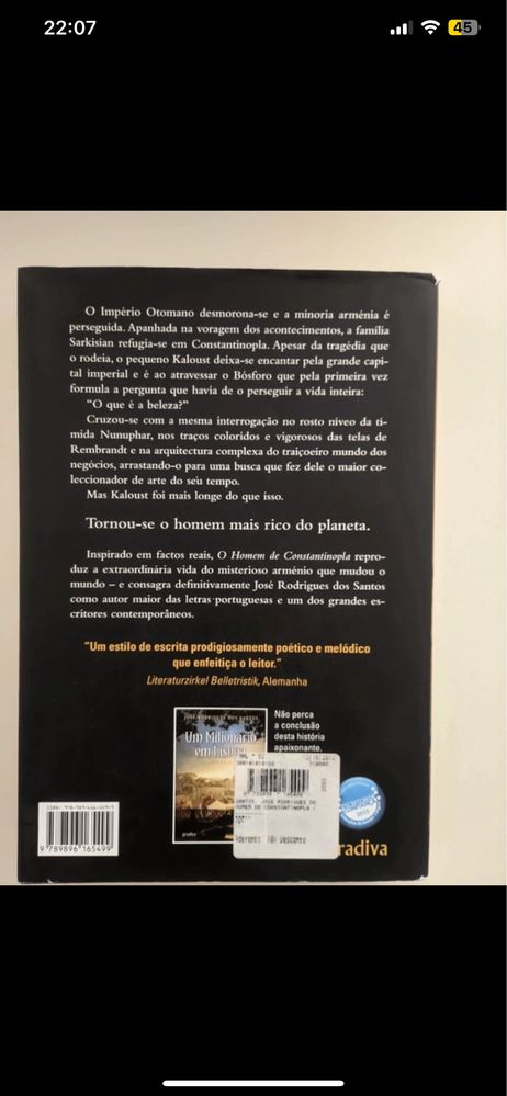 Livro “O Homem de Constantinopla”