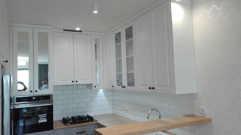 Meble kuchenne 2 kolory mdf lakier półmat front frezowany