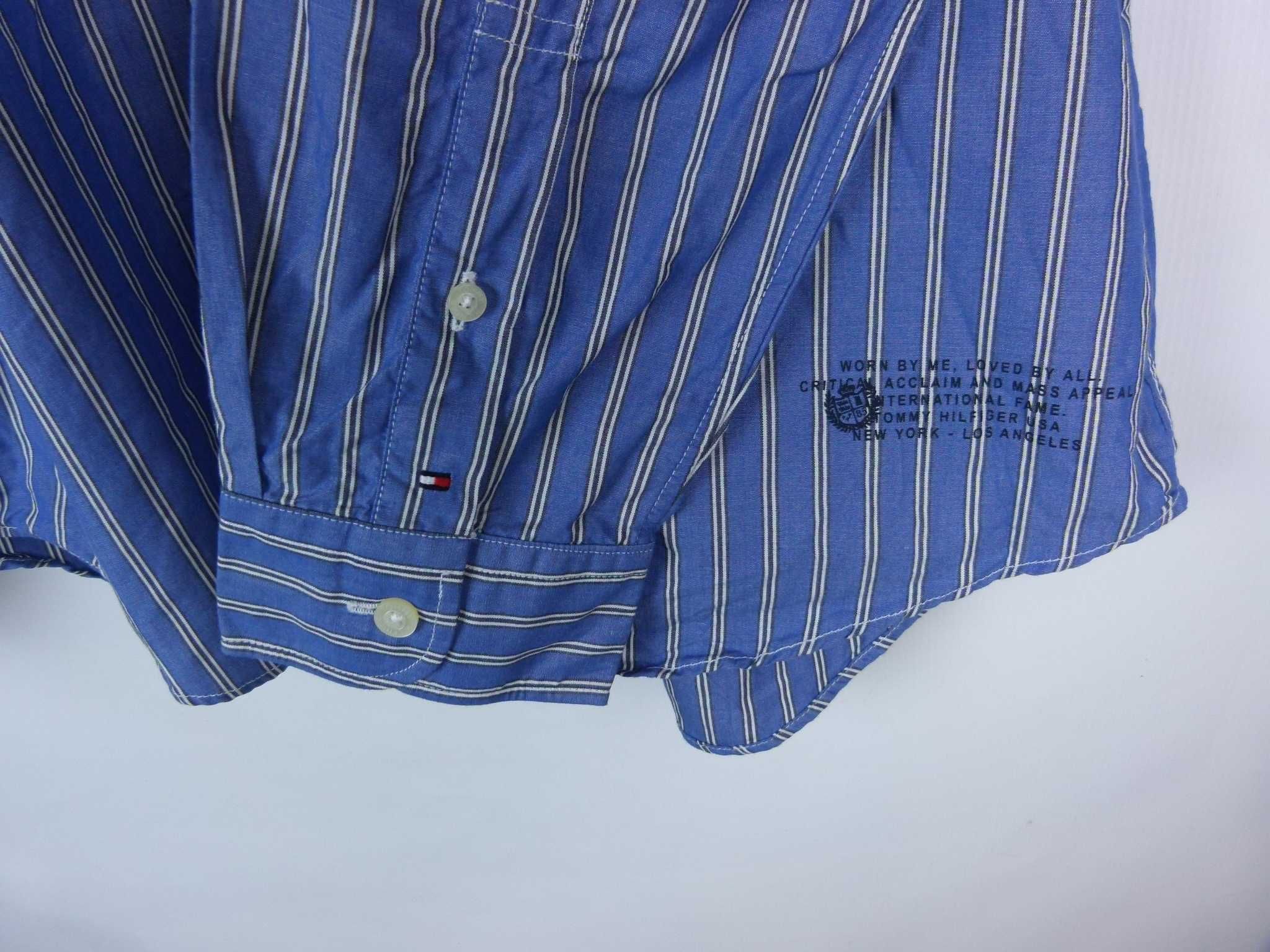 Tommy Hilfiger elegancka koszula paski bawełna / M