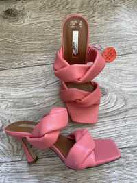Buty szpilki klapki primark 36 różowe malinowe
