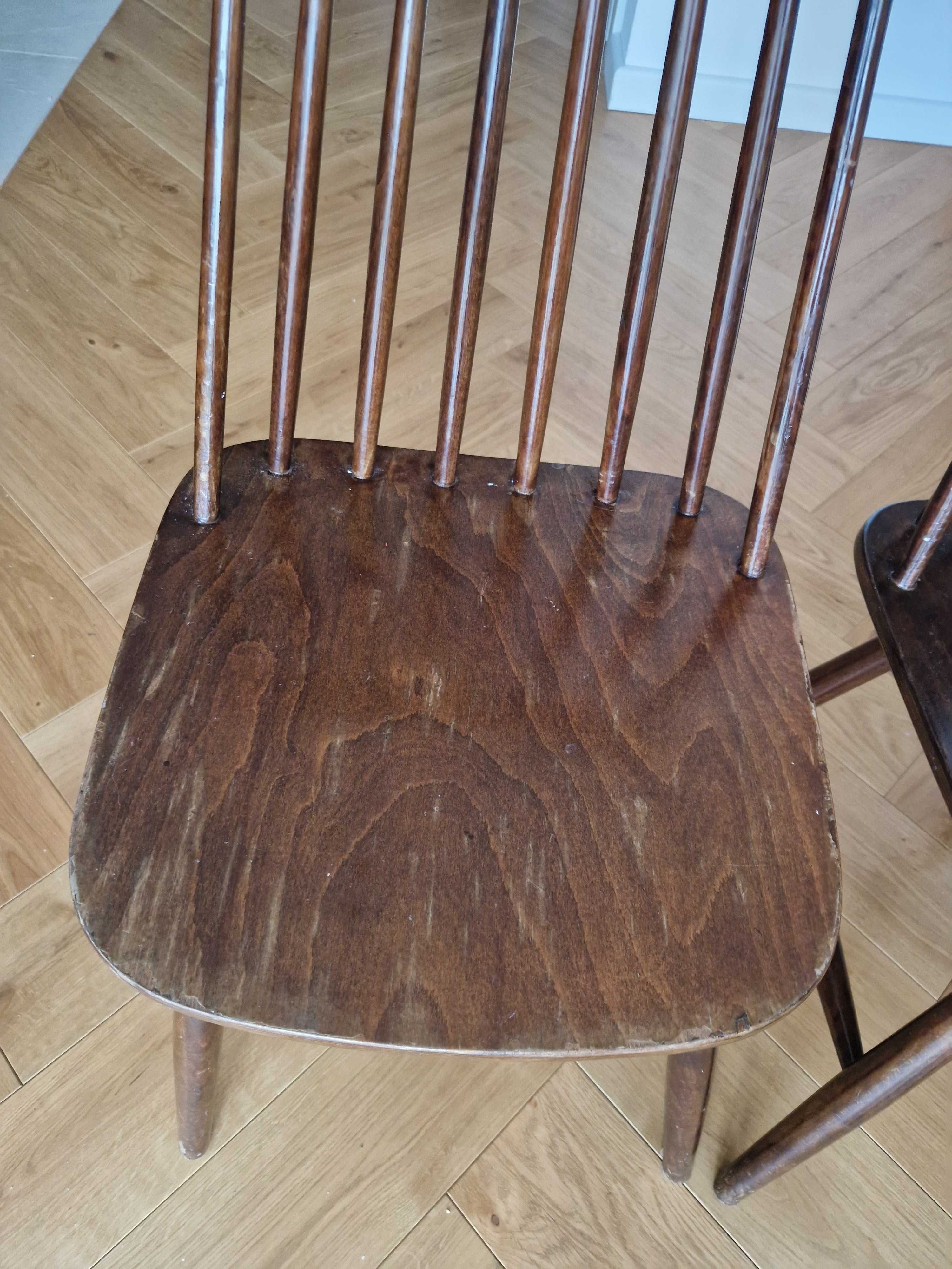 Krzesła drewniane Fameg Radomsko czarne brązowe CENA 220zł za sztukę
