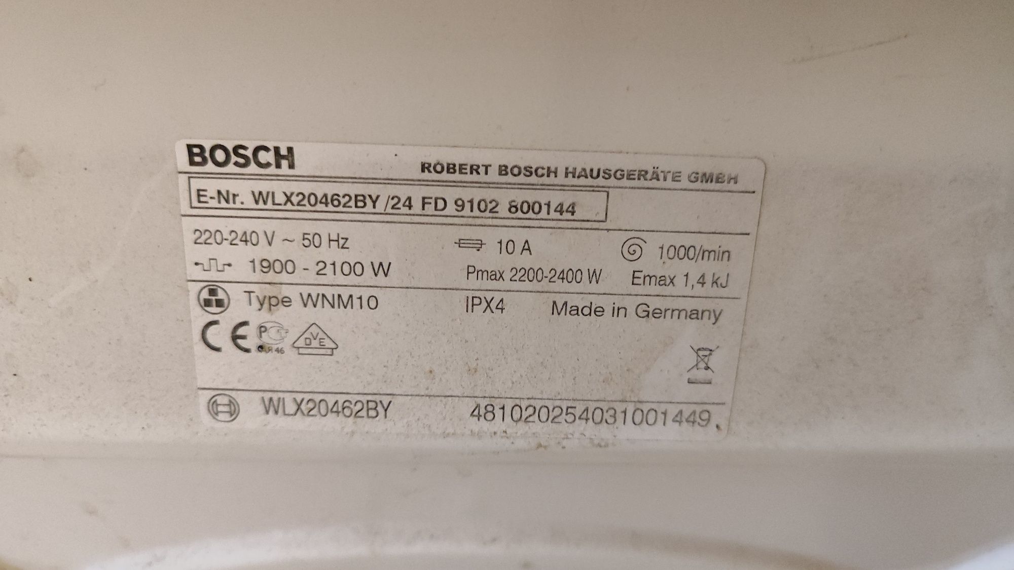 Прессостат (датчик уровня воды) Bosch Maxx 5