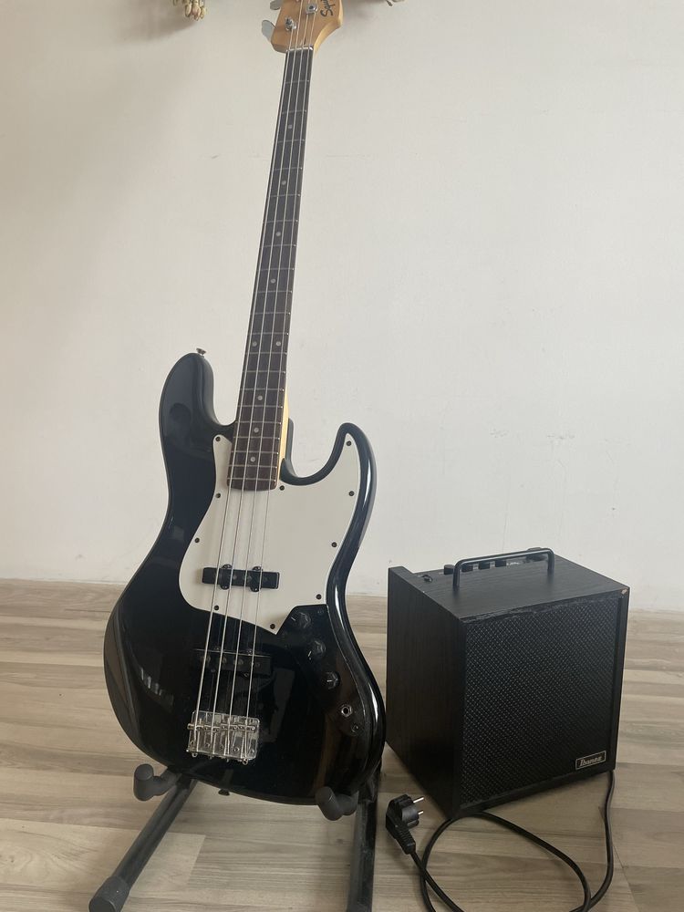 gitara basowa fender squier + wzmacniacz