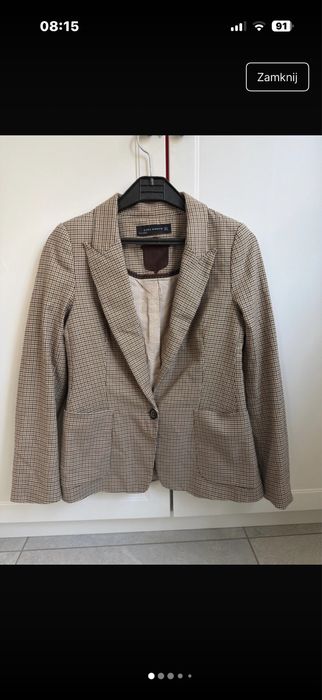 Klasyczna marynarka / żakiet w krateczkę Zara Woman