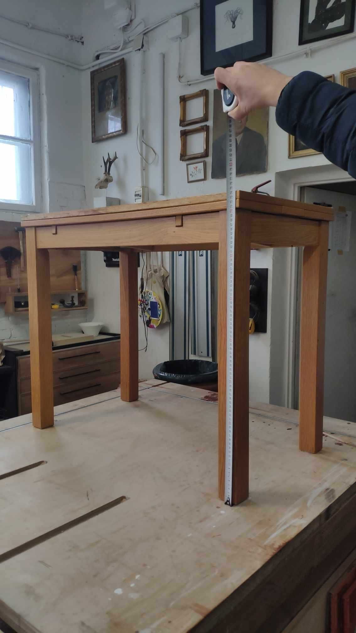 stół rozkładany biurko fornir dębowy