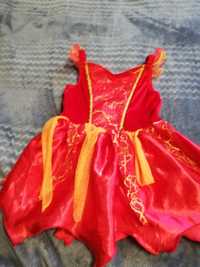 Strój karnawałowy dla dziewczynki sukienka czerwona 80-86