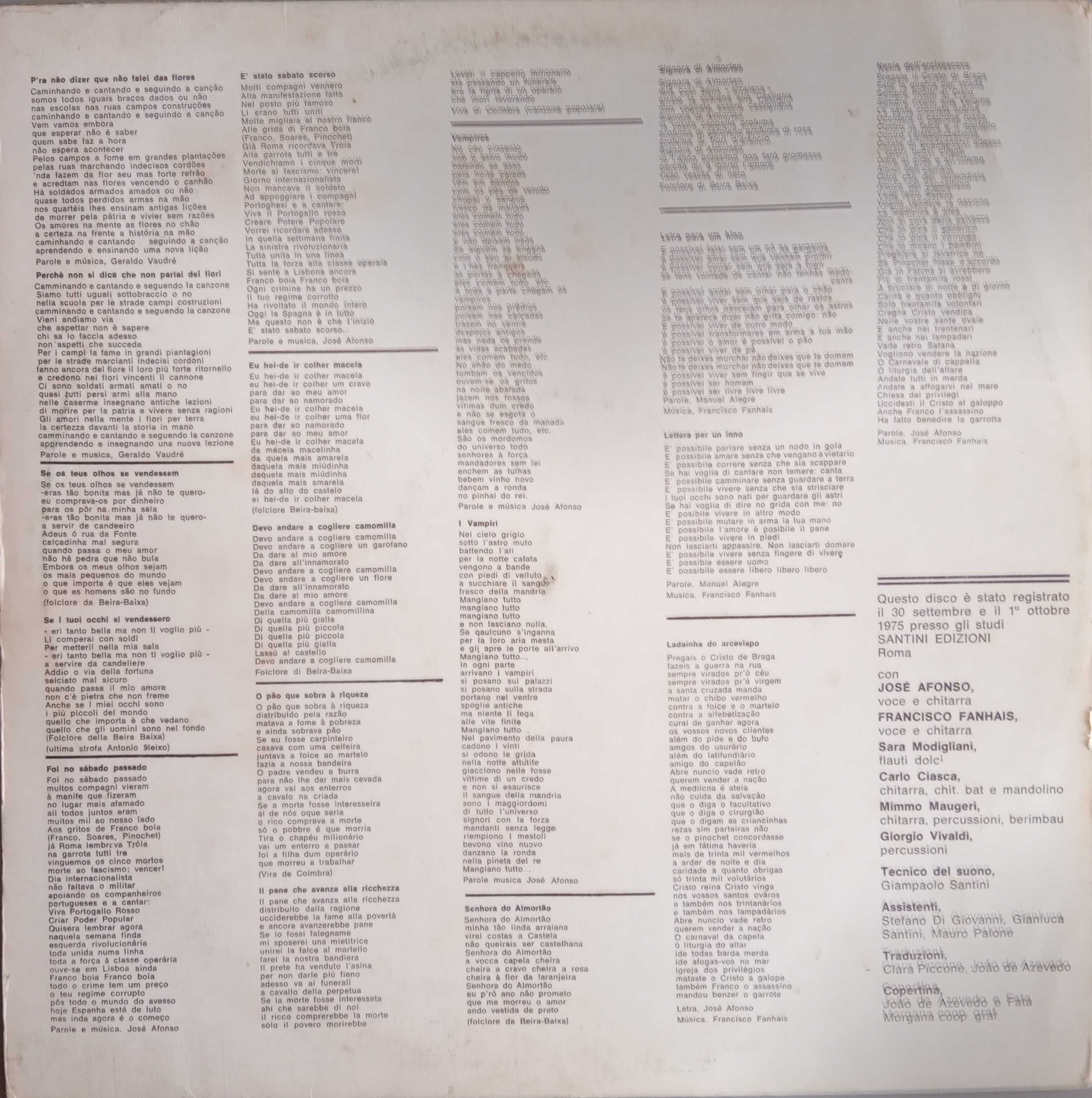 José Afonso, Francisco Fanhais	- - - - -		República	- - - - -	LP