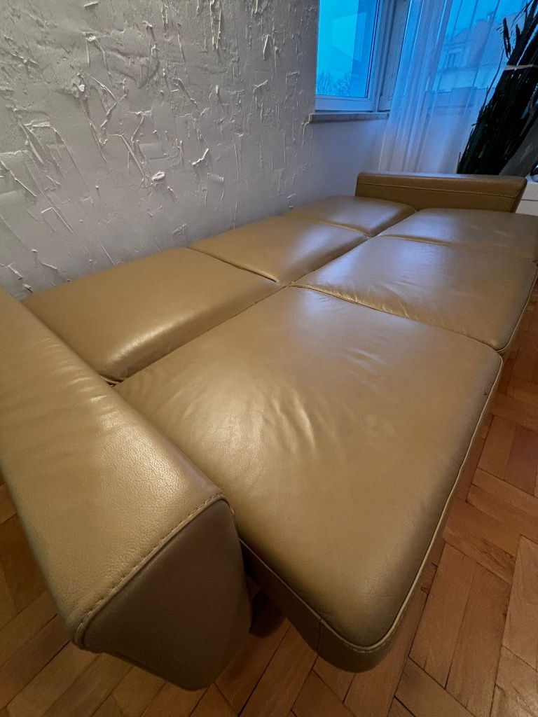 Kanapa/sofa jasnobeżowa skórzana