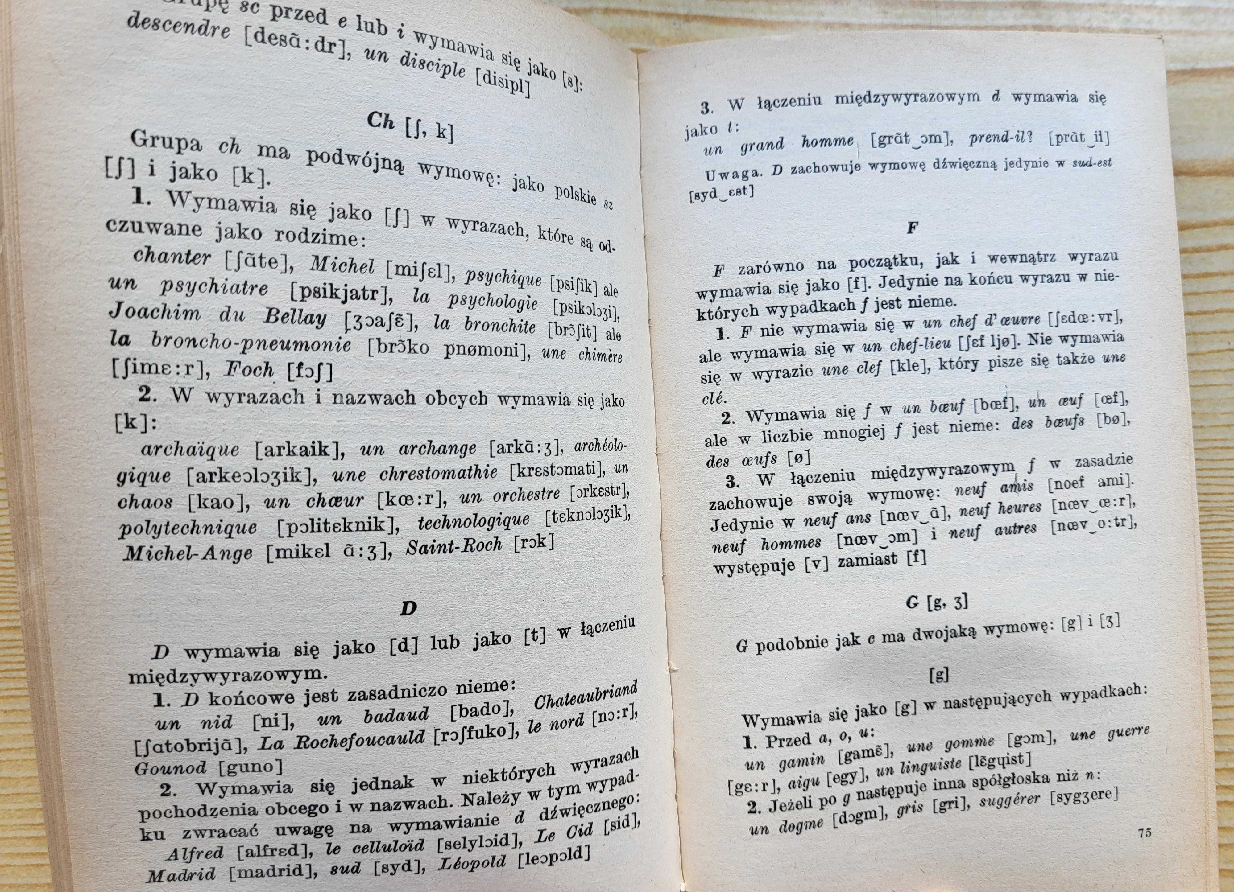 Henryk Łebek "Zarys gramatyki francuskiej" - stan B. DOBRY - TANIO!