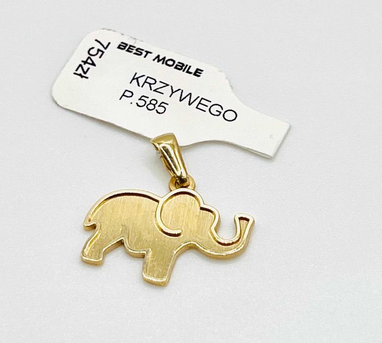 NOWA Złota Zawieszka W. 1.37g, P. 585, NR61 KRZY