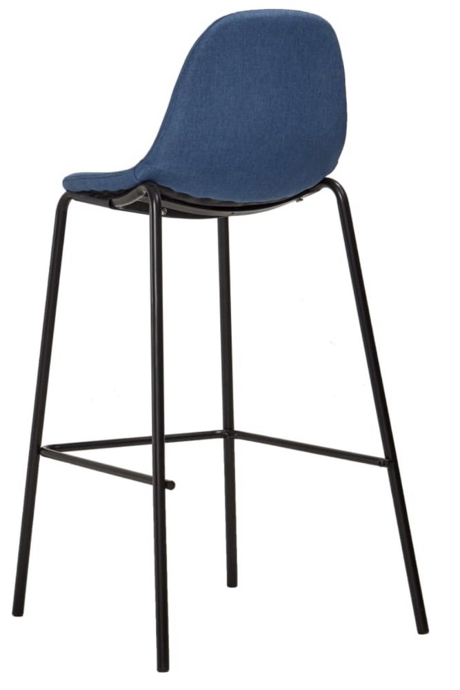 Cadeiras de bar 4 pcs tecido azul