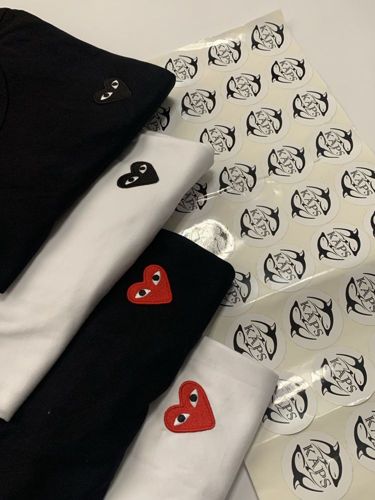 Футболка CDG/Футболка Play/футболка з очима/ФУТБОЛКА З СЕРДЕЧКОМ