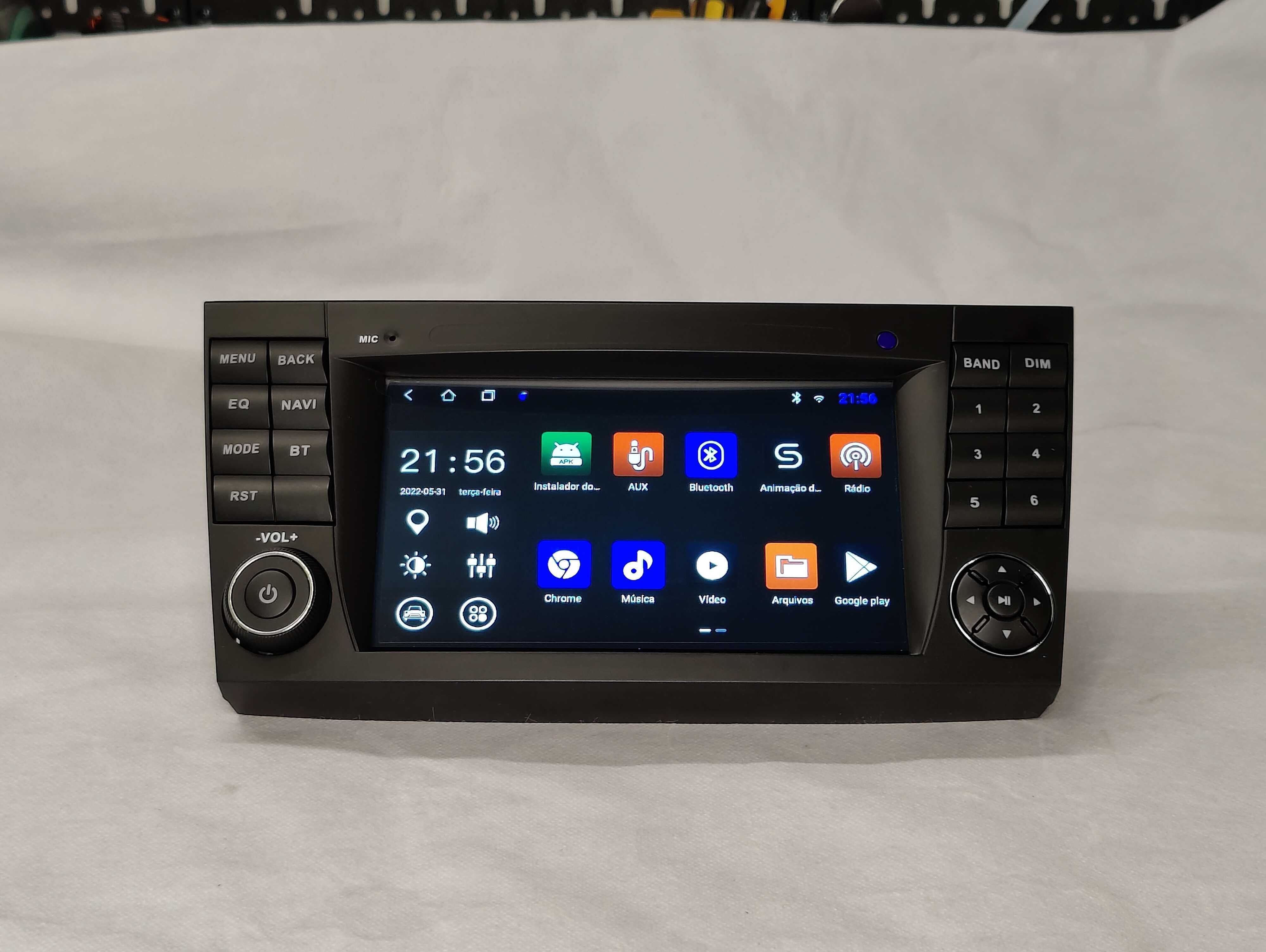 Rádio 2 DIN Android para Mercedes Classe E W211 - Novo Garantia