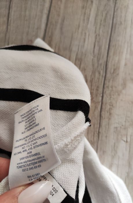 Stan świetny Ralph Lauren polo bawełna t shirt męski paski M/L