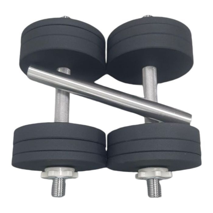 Гантелі з порошковою покраскою 2×20 кг + з'єднувач для штанги