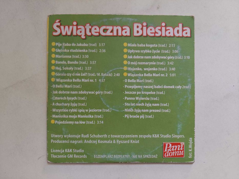 Rudi Schubert Świąteczna biesiada CD 14 największych przebojów