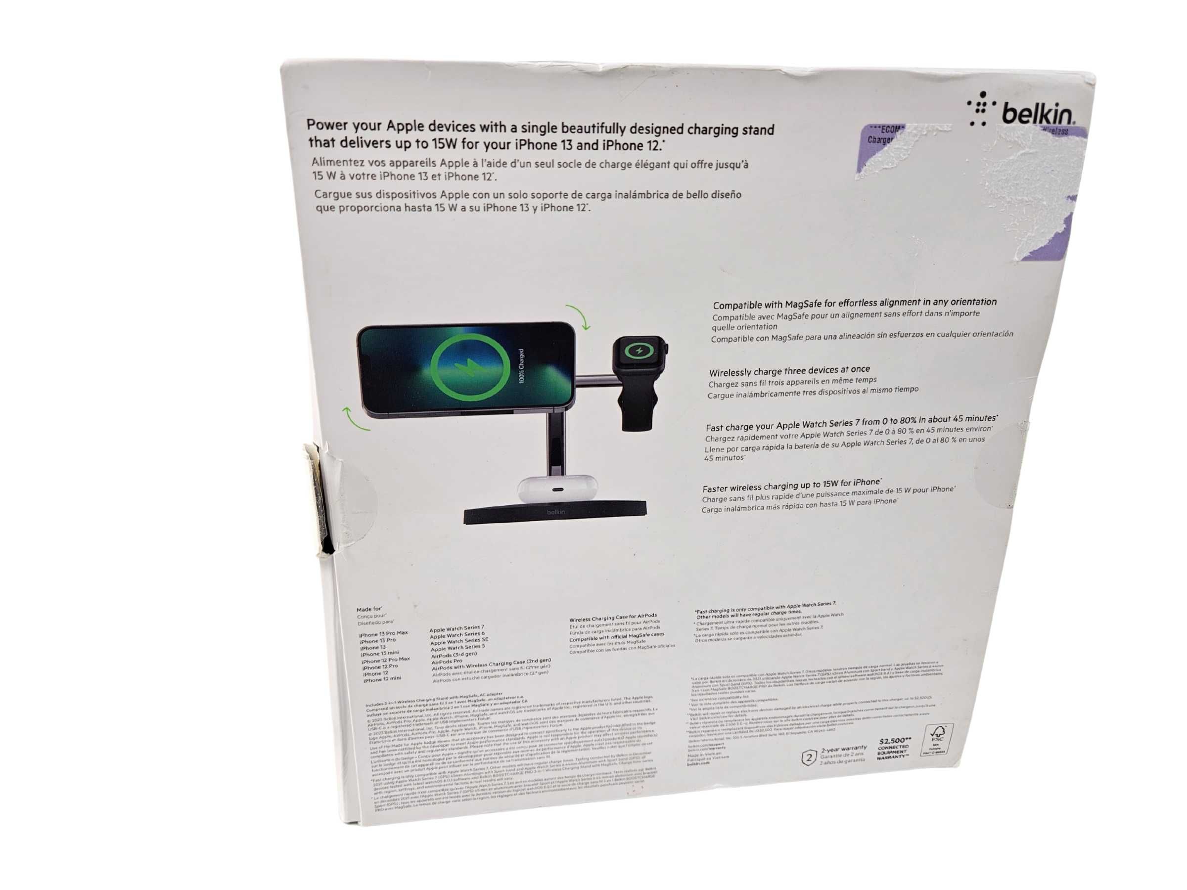 Бездротовий пристрій Belkin BoostCharge Pro 3in1 з MagSafe 15W WIZ017