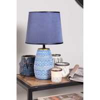 Lampa ceramiczna stołowa niebieska Ø 20X35 CM 6LMC0072
